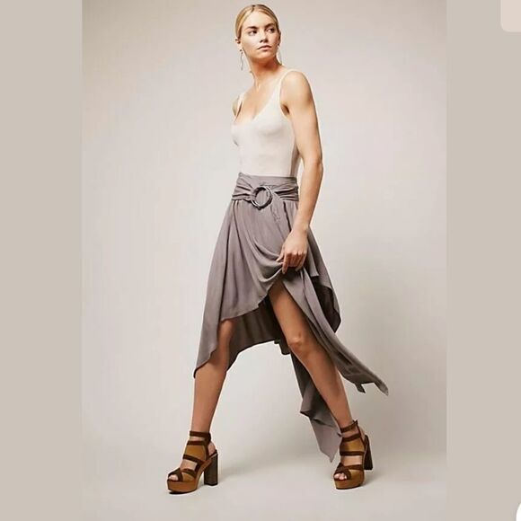 🆕FREE PEOPLE ASYMMETRICAL MADISON MIDI SKIRT - Picture 1 of 5